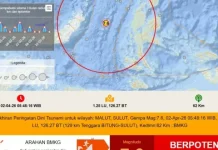 BMKG Catat 960 Gempa Susulan usai Gempa M7,6 Batang Dua Ternate