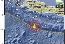 Gempa Magnitudo 3,0 Landa Pangandaran Minggu Pagi
