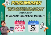 Satlantas Lampung Selatan Beri Dispensasi Perpanjang SIM selama Libur Iduladha
