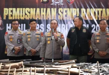 Polda Sumsel Musnahkan 397 Senpi Ilegal Hasil 'Operasi Senpi Musi 2026'