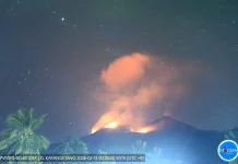 Gunung Karangetang Erupsi, Warga Diminta Tetap Waspada