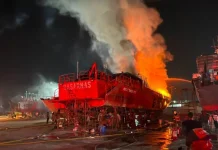 Kapal Basarnas Mentawai Terbakar saat Docking di Muara Baru