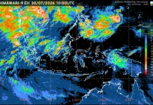 Prakiraan Cuaca Ibu Kota Provinsi se-Indonesia, 31 Juli