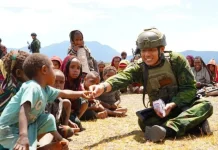 Koops TNI Habema Salurkan Bantuan Logistik ke Papua Tengah