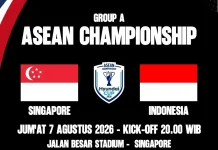 Simak Jadwal Timnas Indonesia Vs Singapura di Piala AFF 2026