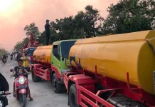 Kementerian PU Kerahkan Dua Truk Tangki Dukung Pemadaman Karhutla Tanjung Selor