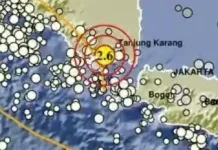 Gempa Magnitudo 2,6 Terjadi di 29 Km Barat Daya Pesawaran Lampung