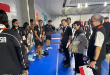 Hadir ke Venue Renang-Berkuda, Dubes Nurmala Support Indonesia Asian Games