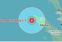 Kabupaten Aceh Jaya Diguncang Gempa Bumi 5,8 Magnitudo Minggu Pagi