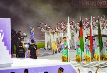 Pesona Tim Indonesia, Meydiana Laviola saat Penutupan Asian Games 2026