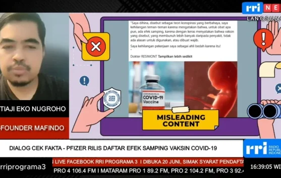 Klaim Efek Samping Serius Vaksin Covid-19 Beredar, Mafindo Pastikan Itu Tidak Benar