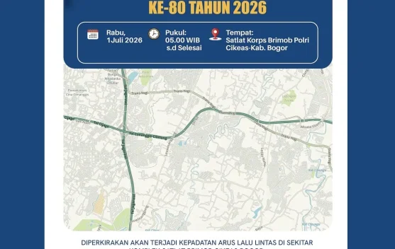 Peringati Upacara Hari Bhayangkara ke-80, Polisi Imbau Kepadatan di Sekitar Cikeas - RRI.co.id