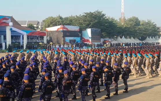 Upacara HUT ke-80 Bhayangkara Dimulai, Pasukan Gabungan Diperkenalkan - RRI.co.id