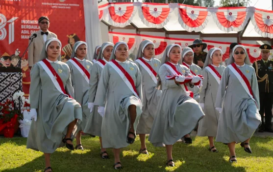 Biarawati Indonesia Ambil Bagian sebagai Paskibra di KBRI Takhta Suci