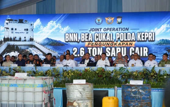 Tim Gabungan Gagalkan 2,6 Ton Sabu Cair di Riau, Berpotensi Berdampak ke 14 Juta Orang