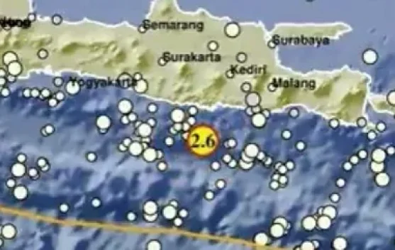 Gempa Magnitudo 2,6 Terjadi 93 Km Barat Daya Trenggalek