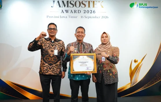 Pemkab Bojonegoro Raih Peringkat Kedua Jamsostek Award Jawa Timur 2026