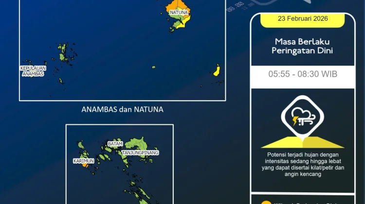 Prakiraan Cuaca Wilayah Kepri Pagi Ini
