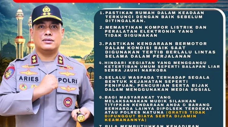 Kapolres Natuna Sampaikan Pesan Kamtibmas Mudik Lebaran 2026 kepada Masyarakat