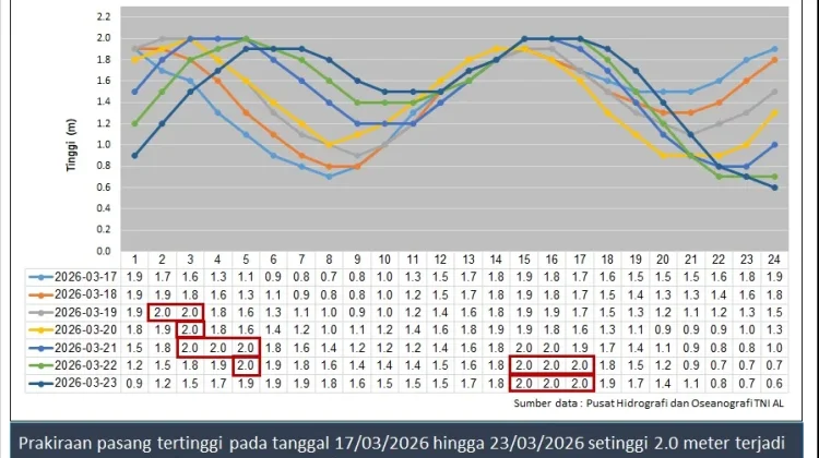 BMKG  Natuna Rilis Tinggi Gelombang 17 hingga 20 Maret 2026