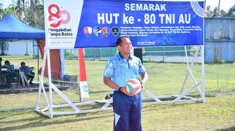 Lanud RSA Natuna Gelar Voli Sambut HUT TNI AU