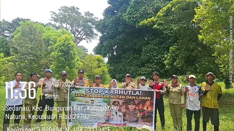 Polres Natuna Gencarkan Pemasangan Spanduk Stop Karhutla