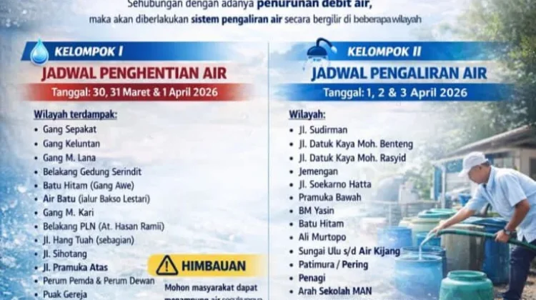 Debit Air Menurun, PDAM Natuna Terapkan Distribusi Bergilir