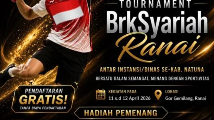 Turnamen Badminton BRK Syariah Digelar di Ranai