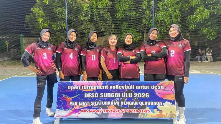 Putri Batu Gajah Lolos ke Final Turnamen Voli Desa Sungai Ulu 2026