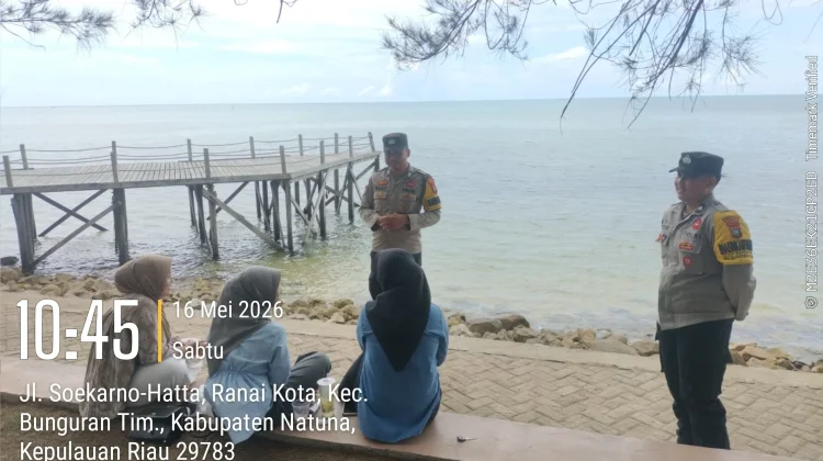 Polsek Bunguran Timur Intensifkan Pengamanan dan Patroli di Pantai Piwang