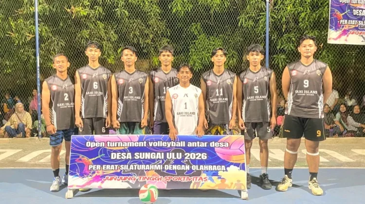Tim Putra Kelanga Juara 3 Turnamen Voli Desa Sungai Ulu 2026