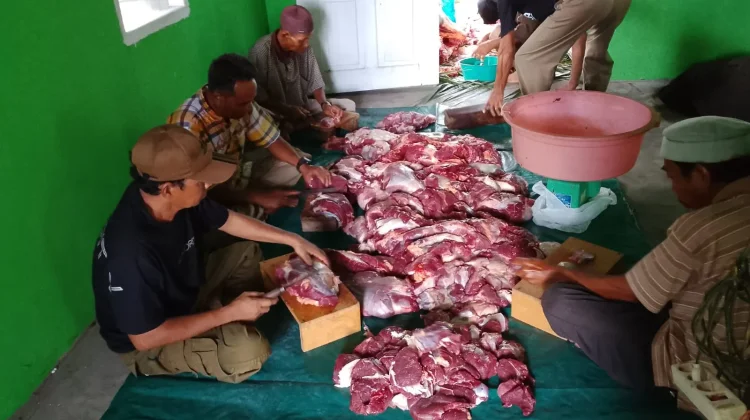 Mesjid Al Kautsar Sepempang Distribusikan Daging Qurban di Lima RT