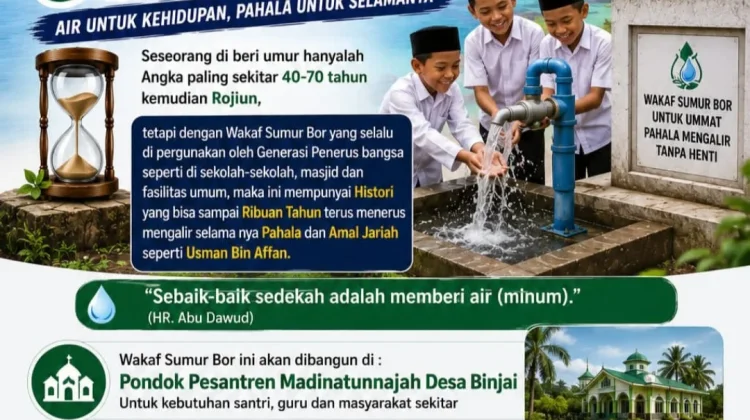 Wakaf Sumur Bor untuk Pesantren Madinatunnajah Digalakkan