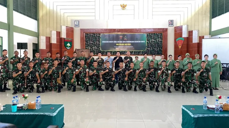 Batalyon Komposit 1 Gardapati dan Dinas Kesehatan Natuna  Sosialisasi Bahaya HIV/A