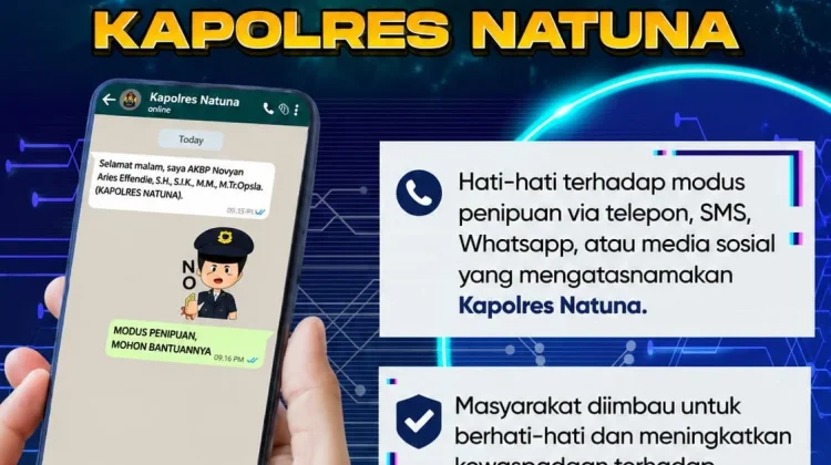 Masyarakat Diminta Waspada Penipuan Mengatasnamakan Kapolres Natuna