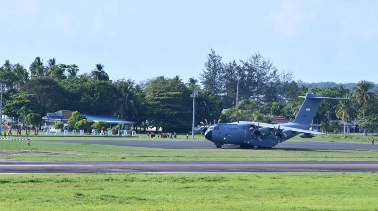Lanud RSA Berhasil Dukung Pendaratan Perdana Airbus A400M TNI AU di Natuna