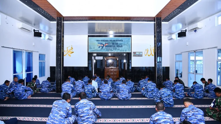 Memohon Kelancaran Hari Bakti TNI AU Ke-79, Lanud RSA Natuna Laksanakan Doa Bersama