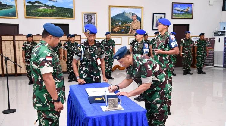 Danlanud RSA Natuna Pimpin Penerimaan Jabatan Kadister dan Sertijab Dansatpomau