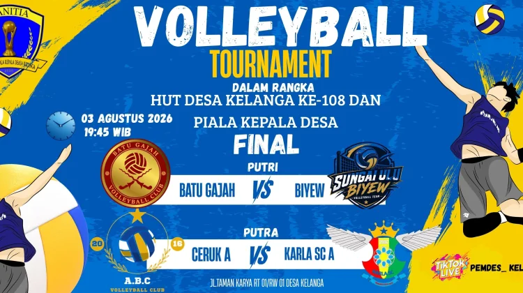 Karla vs Ceruk Bertemu di Final Turnamen Voli HUT Desa Kelanga ke-108