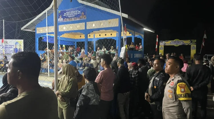 Polsek Bunguran Timur Kawal Turnamen Voli HUT ke-108 Desa Kelanga