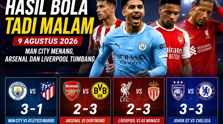 Pramusim 9 Agustus 2026: Arsenal Takluk, Manchester City Menang, Chelsea Imbang