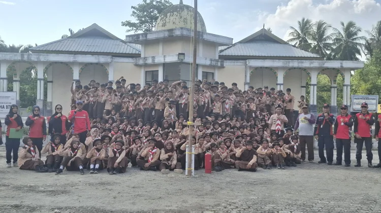 Peringati Hari Pramuka ke-65, Kwaran BTL Gelar Penanganan Kebakaran
