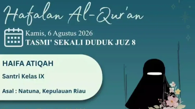 Haifa Atiqah Raih Predikat Jayyid Jiddan Tasmi’ 1 Juz