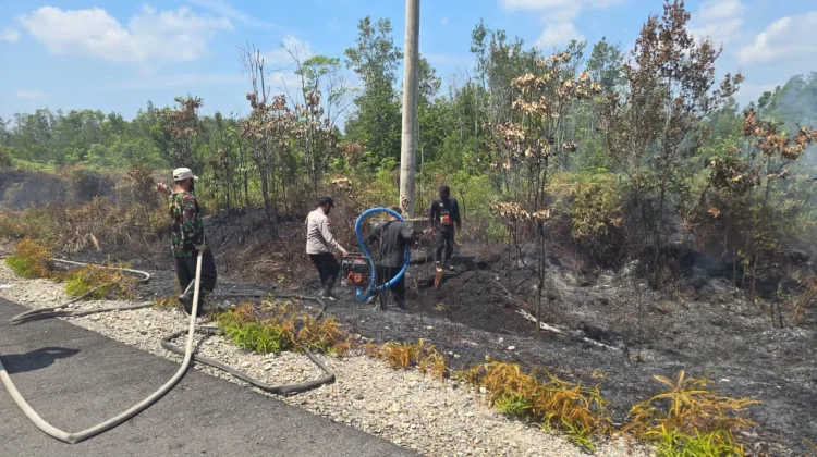 Satgas Karhutla Pantau Kebakaran Sungai Kemala