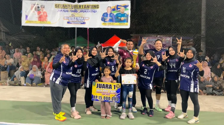 Gemilang di Partai Final, Tim VoliPutri Sungai Ulu Raih Juara 1 Kelarik Utara Cup 202