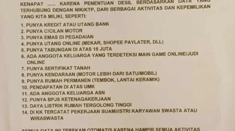 Petugas Sensus Jelaskan Penentuan Desil
