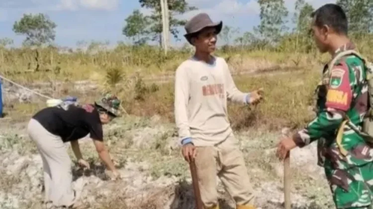Babinsa Selemam Dorong Warga Buka Lahan tanpa Membakar