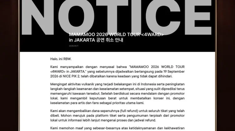 MAMAMOO Batalkan Konser “4WARD” di Jakarta, Tiket Akan Direfund Penuh