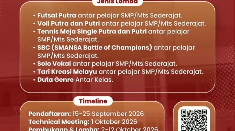 Raya SMANSA 2026 Digelar Oktober