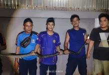 Damkar Evakuasi Ular Piton di Ranai